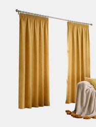 Furn Harrison Pencil Pleat Faux Wool Curtains (Pair) (Ochre Yellow) (66x90in) (66x90in) - Ochre Yellow