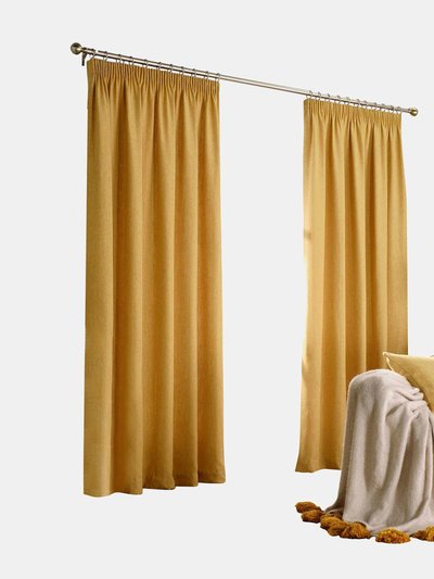 Furn Furn Harrison Pencil Pleat Faux Wool Curtains (Pair) (Ochre Yellow) (66x90in) (66x90in) product