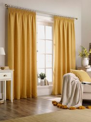 Furn Harrison Pencil Pleat Faux Wool Curtains (Pair) (Ochre Yellow) (66x90in) (66x90in)