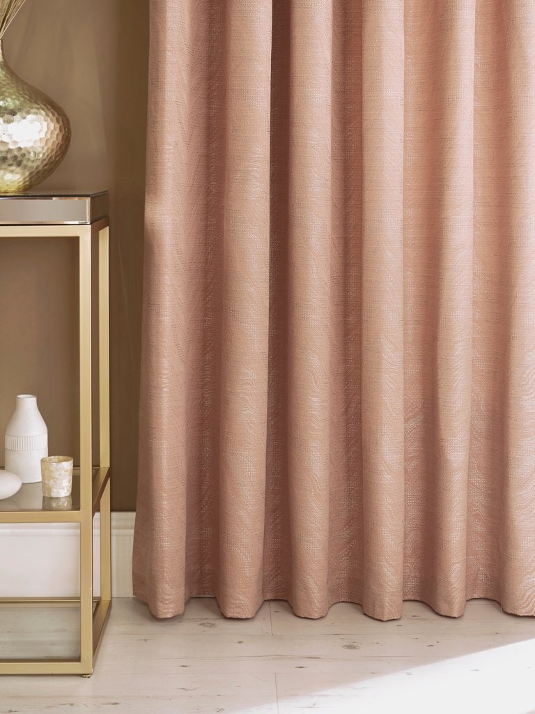 Furn Himalaya Jacquard Design Eyelet Curtains (Pair) (Blush Pink) (66x90in) (66x90in)