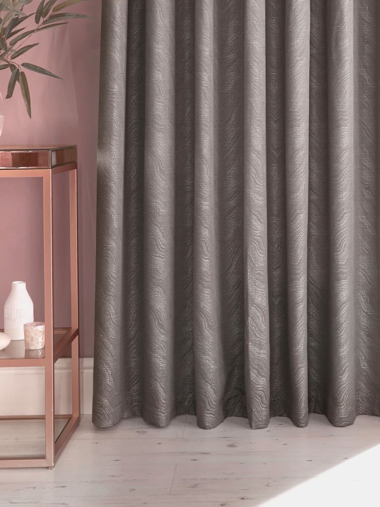 Furn Himalaya Jacquard Design Eyelet Curtains (Pair) (Silver) (66x72in) (66x72in)