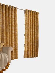 Furn Irwin Woodland Design Ringtop Eyelet Curtains (Pair) (Mustard) (46x72in) (46x72in) - Mustard