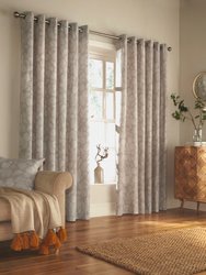 Furn Irwin Woodland Design Ringtop Eyelet Curtains (Pair) (Stone) (66x54in) (66x54in)