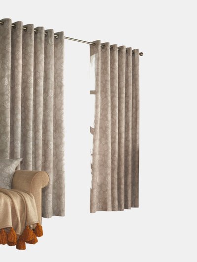 Furn Furn Irwin Woodland Design Ringtop Eyelet Curtains (Pair) (Stone) (66x54in) (66x54in) product