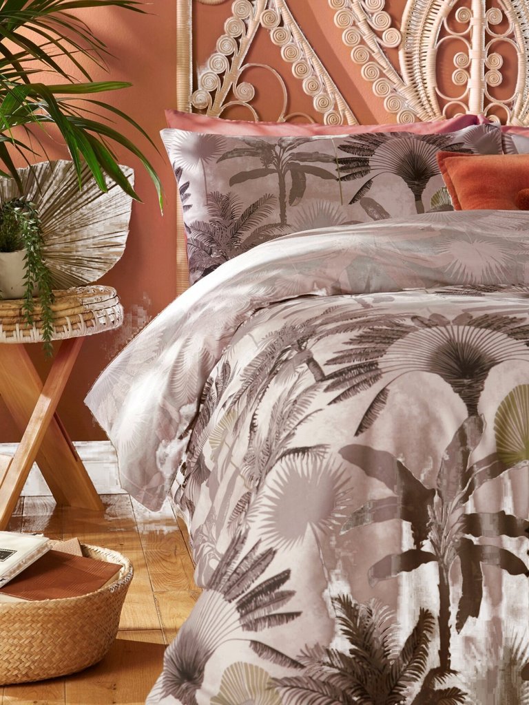 Furn Malaysian Palm Duvet Set (Blush) (Full) (UK - Double)