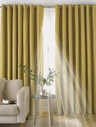 Furn Moon Eyelet Curtains (Ochre Yellow) (One Size) (One Size)