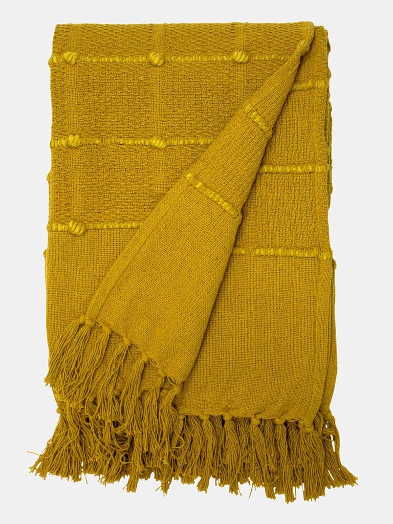 Furn Motti Throw (Ochre Yellow) (One Size) - Ochre Yellow