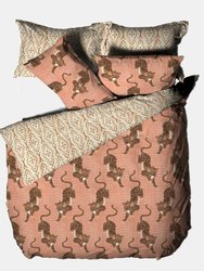 Furn Tibetan Tiger Duvet Set (Coral) (King) (UK - Superking) - Coral