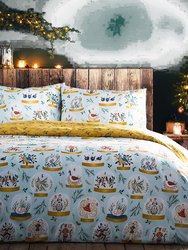 Furn Twelve Days of Christmas Duvet Cover Set (Blue) (Full) (UK - Double) - Blue