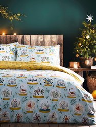 Furn Twelve Days of Christmas Duvet Cover Set (Blue) (Queen) (UK - King)