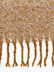Furn Weaver Throw with Herringbone Design (Gold) (One Size) (One Size)