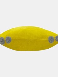 Hoola Pom Pom Throw Pillow Cover- Yellow/Gray