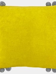 Hoola Pom Pom Throw Pillow Cover- Yellow/Gray - Yellow/Gray