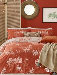 Jaipur Elephant Duvet Set - Paprika Red (Twin) (UK - Single)