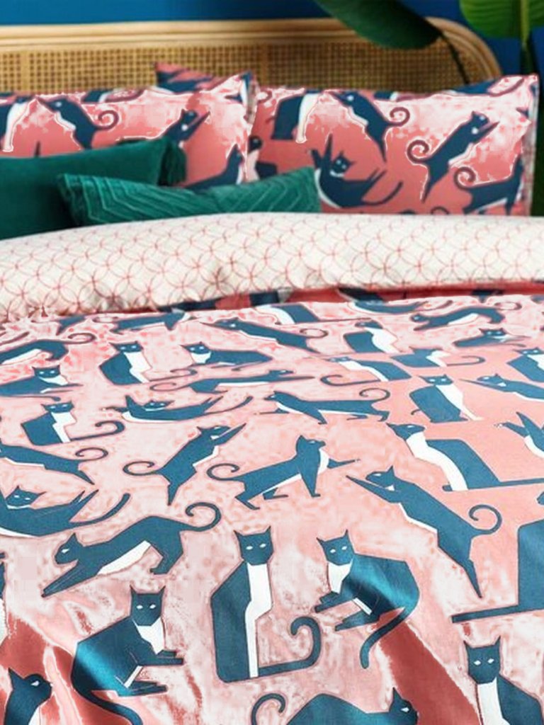 Kitta Cats Duvet Set - Pink/Watermelon (King)