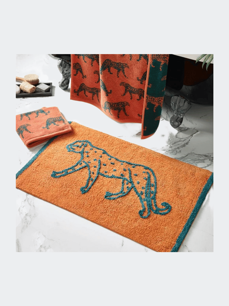 Leopard Bath Mat - Orange