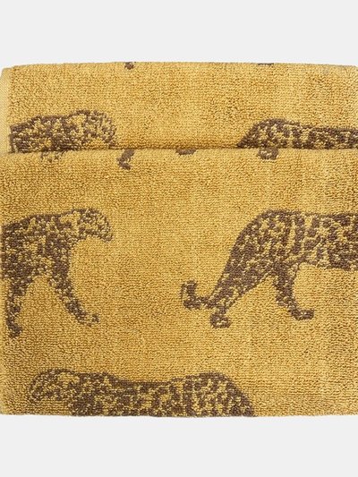 Furn Leopard Jacquard Hand Towel - Gold/Brown - 85 cm x 50 cm product