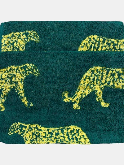 Furn Leopard Jacquard Hand Towel - Teal/Yellow product