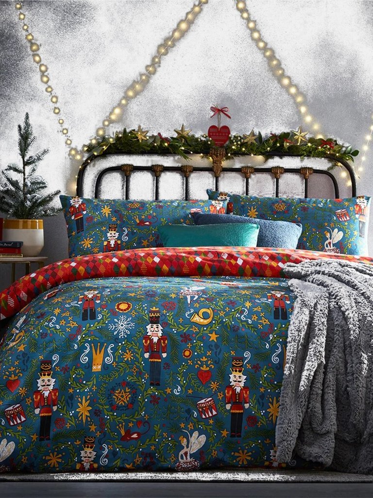 Nutcracker Christmas Duvet Set - Navy (Full) - Navy