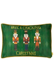 Nutcracker Christmas Throw Pillow Cover - Green