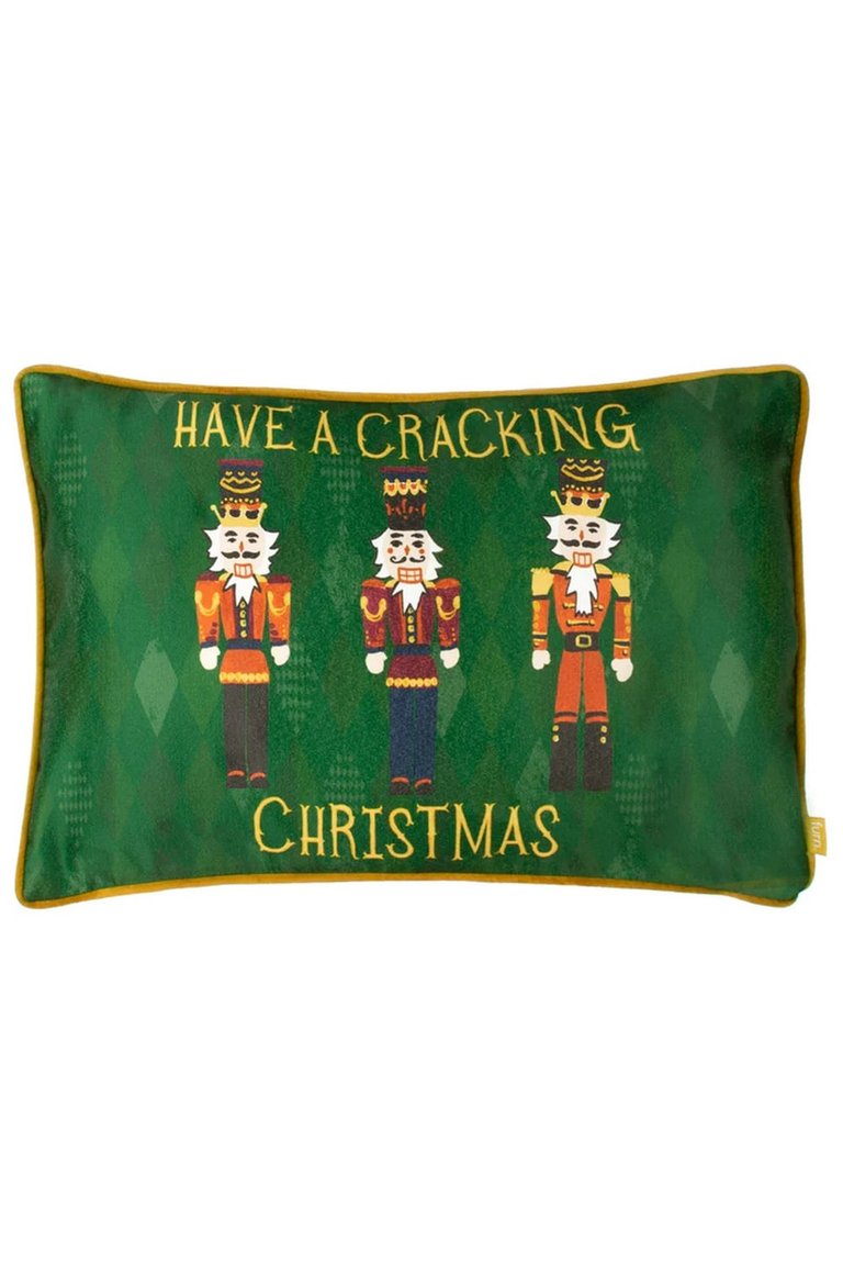 Nutcracker Christmas Throw Pillow Cover - Green