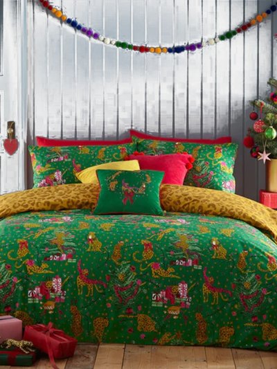 Furn Purrfect Christmas Duvet Set Twin (UK - Single) - Green/Gold product