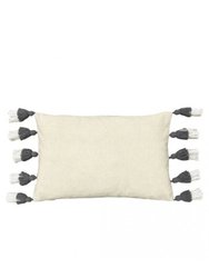 Rainbow Tufted Tassel Throw Pillow Cover - Gray