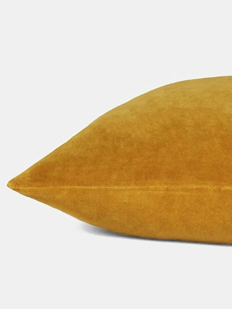Solo Velvet Square Throw Pillow Cover- Ochre Yellow