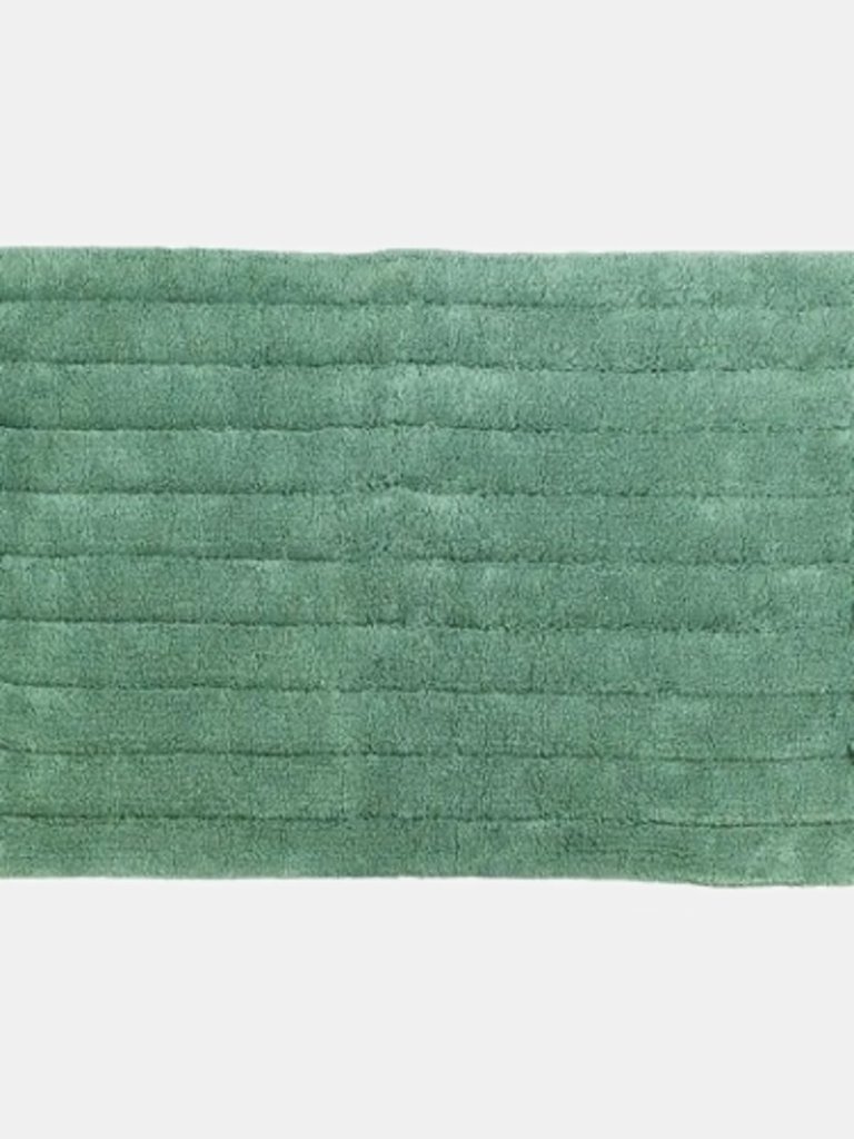 Tassel Ribbed Bath Mat - Green - Green