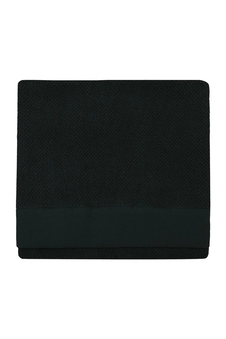 Textured Weave Bath Towel - Black - 130 cm x 70 cm - Black