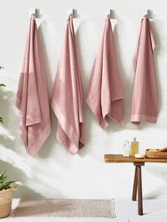 Textured Weave Bath Towel - Blush - 130c m x 70 cm