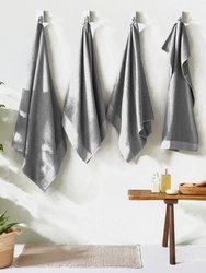 Textured Weave Bath Towel - Cool Grey - 130 cm x 70 cm