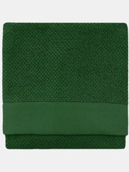Textured Woven Hand Towel - Dark Green - Dark Green