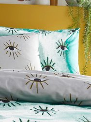 Theia Eyes Duvet Set (King/UK Superking)- Jade