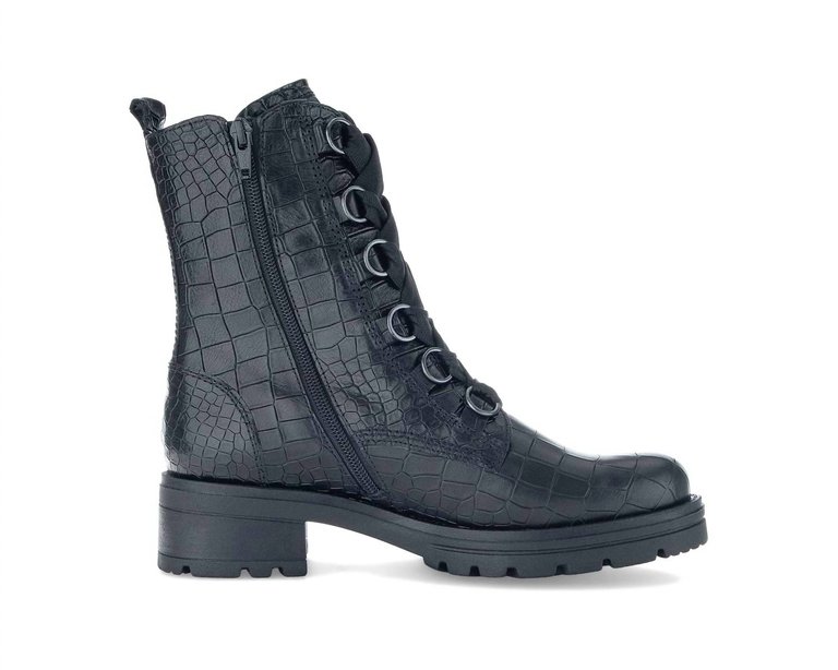 Army Boot In Black Croc - Black Croc