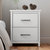 Layton 2-Drawer Dusty Gray Oak Nightstand - Matte White