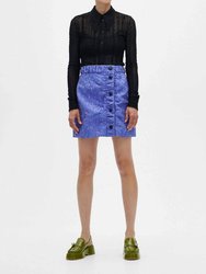 Asymmetrical Mini Skirt - Blue Iris