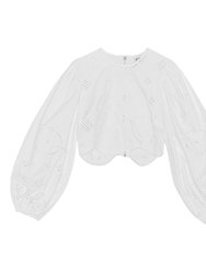 Broderie Anglaise Cropped Blouse