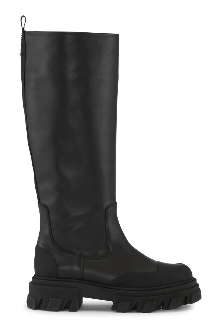 Cleated High Tubular Boots - Black