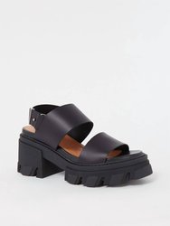 Cleated Platform Sandal - Black