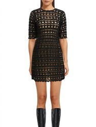 Crochet Mini Dress - Black