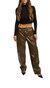 Faux Leather Trousers - Brown