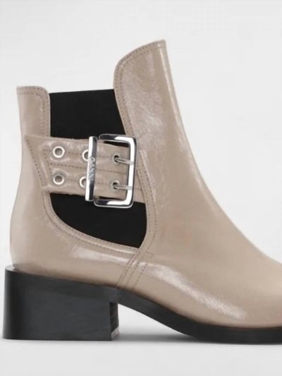 Ganni Feminine Buckle Chelsea Boot In Taos Taupe product