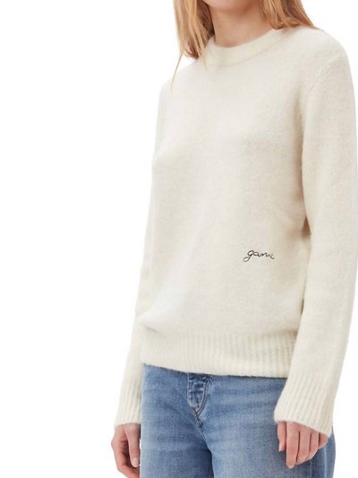 Ganni Ganni Brushed Alpaca O-Neck Sweater In Egret product