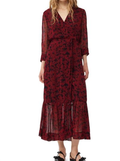 Ganni Georgette Wrap Midi Dress In Syrah product