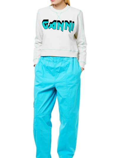 Ganni Isoli Rock Sweatshirt In Cream/Turquoise/Black product
