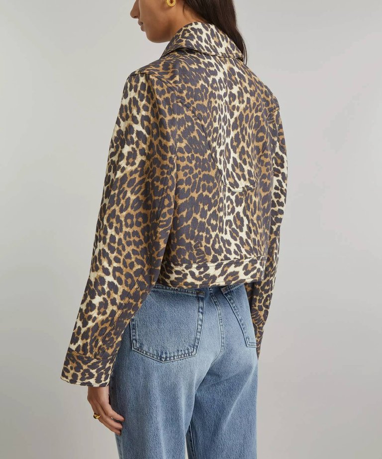 Leopard-Printed Short Jacket