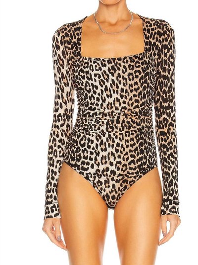 Ganni Long Sleeve Bodysuit In Leopard product