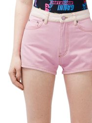 Overdyed Cutline High Waisted Shorts - Light Lilac