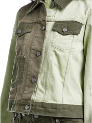 Overdyed Five Pockets Cotton Denim Jacket